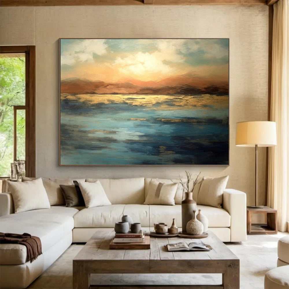 evening golden abstract acrylic design 3